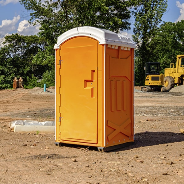 how often are the porta potties cleaned and serviced during a rental period in Five Points